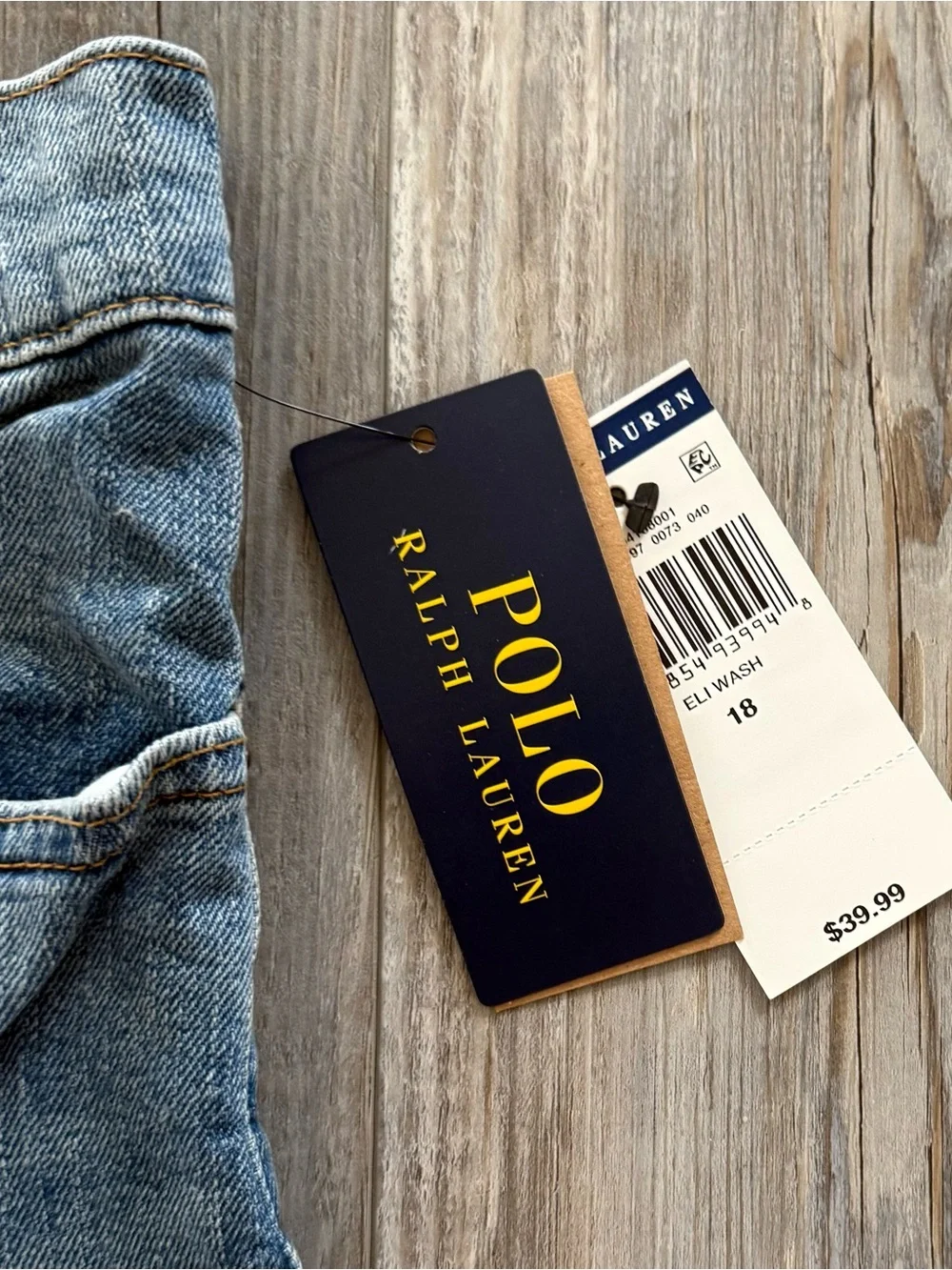 POLO RALPH LAUREN Jeans Shorts Youth 18 Sullivan Slim Fit Fray Blue Denim NWT